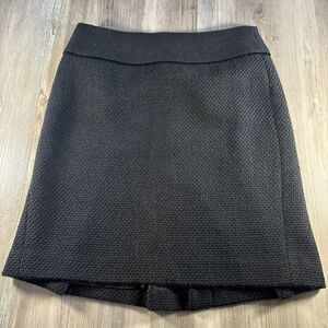 Ann Taylor Black Lined Slight A Line Mini Skirt Back Zipper Size 6